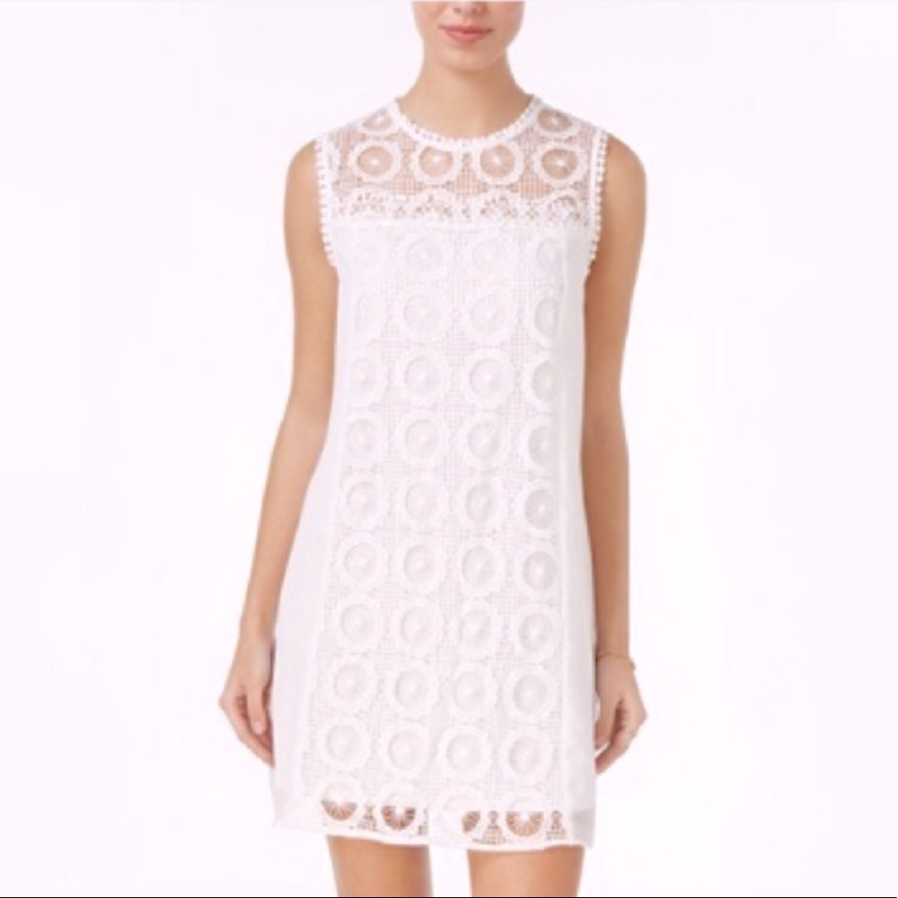 White a shape 60s lace mini dress